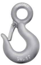 CHICAGO HARDWARE SNAP HOOK FIXED EYE GALVINIZED 3/4 TON WORKING LOAD