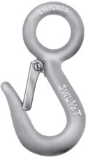 CHICAGO HARDWARE SNAP HOOK FIXED EYE GALVINIZED 1/2 TON WORKING LOAD