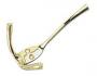 SEA DOG COAT HOOK  BRASS TRIPLE LARGE 4-5/8" LONG