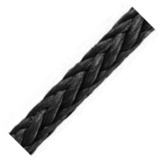 Rope Single Braid 1/4 Endura 12 Dyneema Black (BY/FOOT)