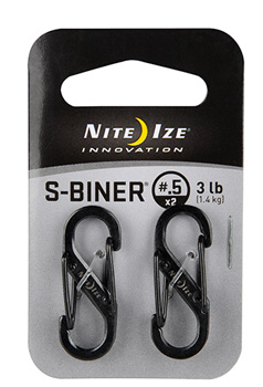 S-BINER SIZE 0 BLACK DOUBLE GATED CARIBINER