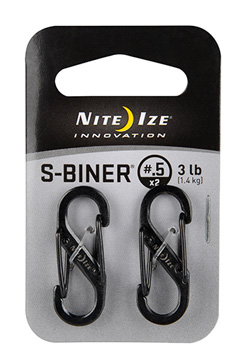 S-BINER SIZE 1 BLACK DOUBLE GATED CARIBINER