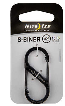 S-BINER SIZE 2 BLACK DOUBLE GATED CARIBINER