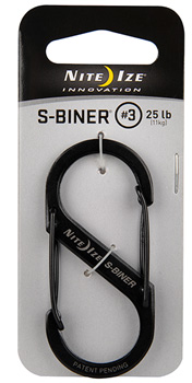 S-BINER SIZE 3 BLACK DOUBLE GATED CARIBINER