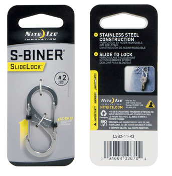 S-BINER LOCKING SLIDELOCK STEEL #2 STAINLESS