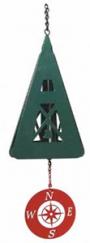 WIND BELL  COMPASS ROSE STARBOARD GREEN WITH RED WINDCATCHER
