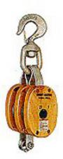 BLOCK ROPE WOOD 4" DBL W/SHV SWL 1400# 1/2" ROPE