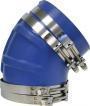 TRIDENT WET EXHAUST VHT BLUE SILICONE 45 DEGREE ELBOW WITH CLAMPS 8" ID