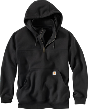 CARHARTT RAIN DEFENDER HEAVYWEIGHT 1/4-ZIP HOODIE MENS BLACK LARGE