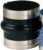 TRIDENT RUBBER COUPLER SINGLE HUMP 8" WET EXHAUST BLACK WITH CLAMPS