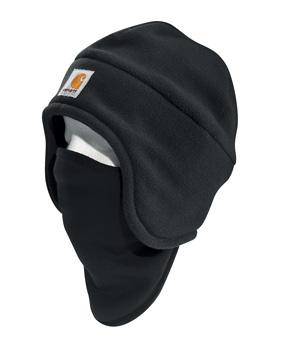 CARHARTT HAT 2 IN 1 FLEECE WITH PULL DOWN FACE MASK BLACK