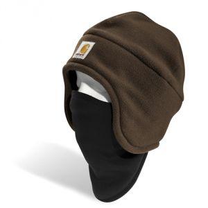 CARHARTT HAT 2 IN 1 FLEECE WITH PULL DOWN FACE MASK BROWN