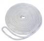 ROCKPOINT ROPE DOCK LINE NYLON DOUBLE BRAID SOLID WHITE 1/2" X 15'