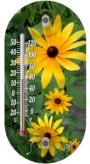 THERMOMETER FLOWER DESIGN DUAL SUCTION CUPS 4" HIGH