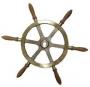 STEERING WHEEL 16" BRONZE WITH TEAK HANDLES 3/4" TAPERED BORE