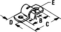 TELEFLEX CONTROL CABLE CLAMP 43C 7/32" HOLES ON 1" CENTER