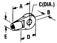 TELEFLEX EYE TERMINAL/CONTROL CABLE WITH 5/16" HOLE