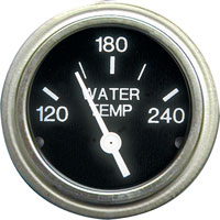 TELEFLEX WATER TEMP GAUGE HEAVY DUTY BLACK 120-240 DEGREE