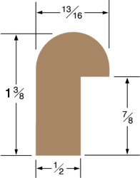 MOLDING TEAK EDGE MOLDING 1-3/8"X13/16"X5'