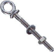 EYEBOLT 1/4" X 2 3/8 S/S WITH NUT & WASHER