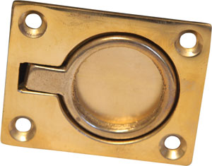 WHITECAP FLUSH PULL RING BRASS 2" X 2-1/2"