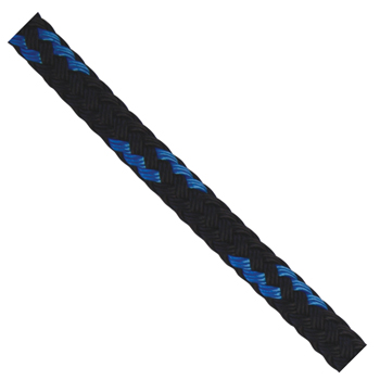 ROPE VIZZION VECTRAN 1/4" BLACK W/BLUE TRACER (BY/FOOT)