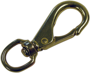 SNAP HOOK SWIVEL 7/8 EYE 4 1/2" LONG BRASS