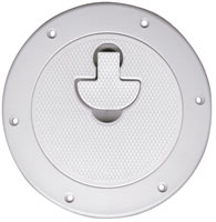 BOMAR DECK PLATE 6" POLYCARBONATE WHITE LOCKING NON-SKID