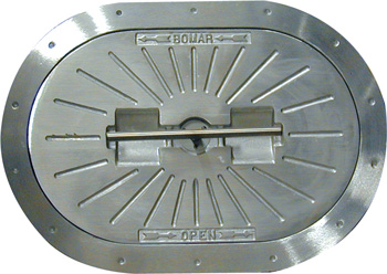 BOMAR COMMERCIAL CAST ALUMINUM HATCH 12" X 18" OVAL