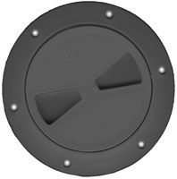 BOMAR DECK PLATE 4" POLYCARBONATE BLACK SCREW-IN SMOOTH