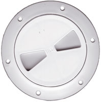 BOMAR DECK PLATE 4" POLYCARBONATE WHITE SCREW-IN SMOOTH