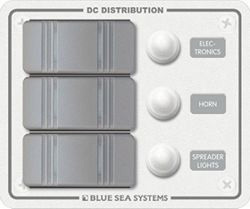 BLUE SEA 8274 ELECTRICAL PANEL H20 VERT 12VDC 3 POSITION WHITE
