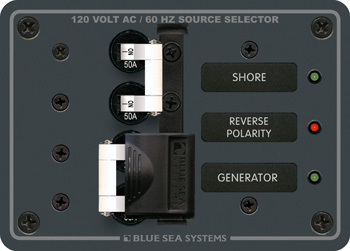 BLUE SEA SYSTEMS AC TOGGLE SOURCE SELECTOR 120V AC 50A