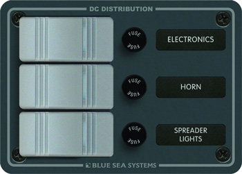 BLUE SEA 8054 ELECTRICAL PANEL DC FUSED 3 POSITION WATER RESISTNT