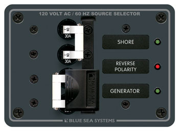 BLUE SEA 8032 ELECTRICAL PANEL AC 30AMP SOURCE SLCTR DBLPOLE BRKR