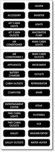 BLUE SEA 8031 LABEL KIT FOR AC PANEL BASIC KIT