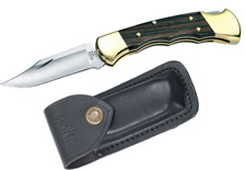 BUCK KNIFE GROOVED RANGER W/BLACK LEATHER SHEATH