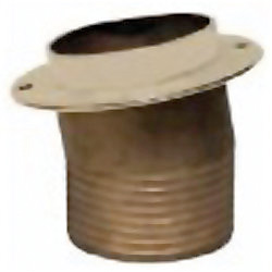 BUCK ALGONQUIN TRANSOM EXHAUST ANGLED PLAIN BRONZE 4"