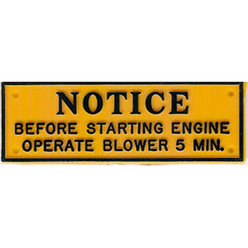 PLAQUE OPERATE BLOWER 5 MINUTES