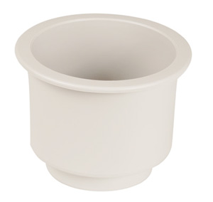 DRINK HOLDER RECESSED PLASTIC WHITE 3 3/4"ID