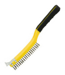 HYDE TOOLS WIRE STRIPPING BRUSH WITH SCRAPER STAINLESS STEEL BRISTLES