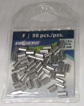 250 NICKEL WIRE LEADER CRIMP SLEEVES GOOD FOR 5, 10, 15 LBS. TEST #20L .041  ID. 