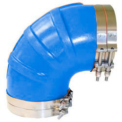 TRIDENT ELBOW 90 DEGREE FOR WET EXHAUST BLUE SILICONE WITH CLAMPS 8" ID