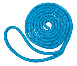 ROCKPOINT ROPE DOCK LINE NYLON DOUBLE BRAID SOLID BLUE 3/8" X 15'