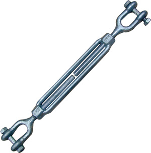 TURNBUCKLE JAW TO JAW GALVANIZED DROP FORGED WWL 2700 LBS 5/8" X 9"