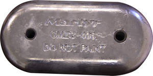 ZINC HULL PACEMAKER STYLE 9"x4-5/8"x1" 7.50LBS