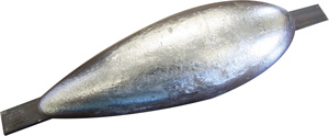 ZINC W6 HULL ANODE TEAR DROP 9" X 3" X 1 1/4"