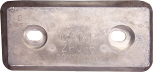 CAMP ZINC DIVERS HULL PLATE BOLT ON 8" X 4" X 3/4""