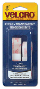 VELCRO TAPE 18X3/4" CLEAR