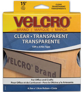 VELCRO TAPE 15' X 3/4" CLEAR